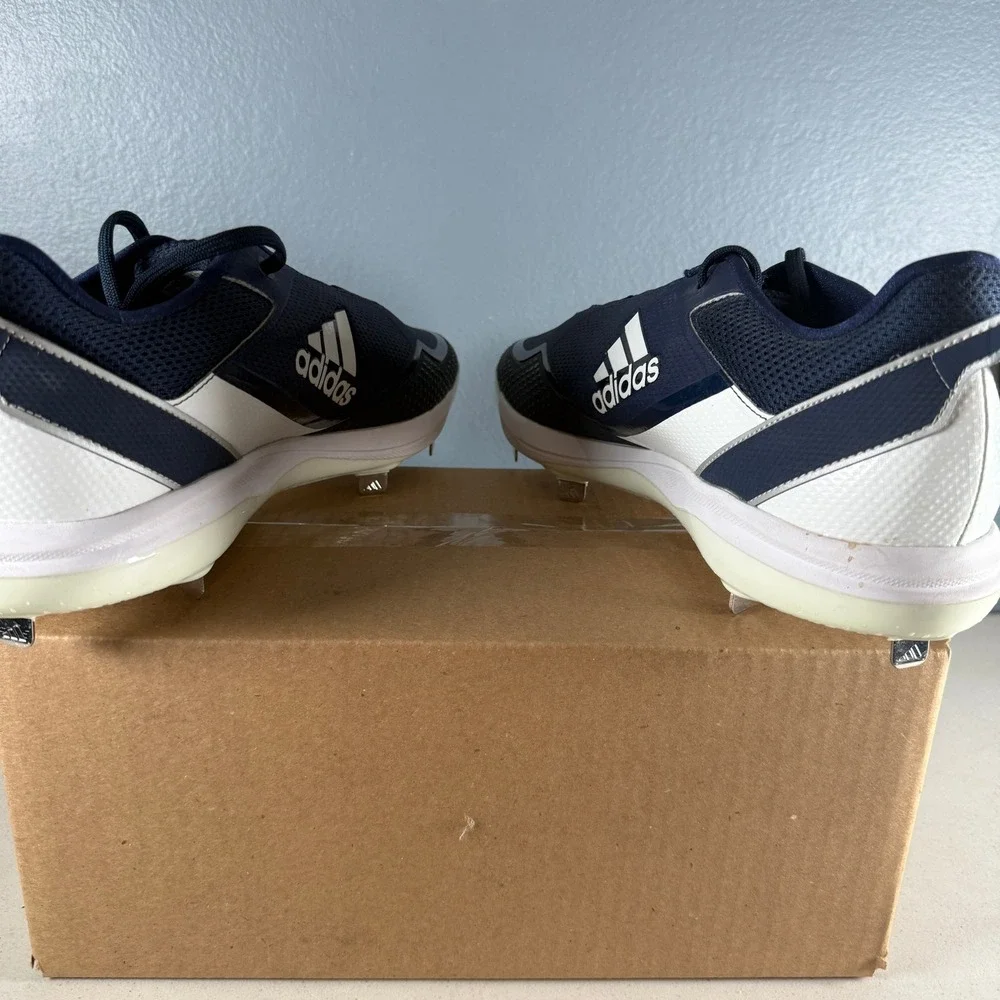 Adidas Icon 7 Low Baseball Cleats Navy White Metal Spikes AS23853 Mens 15